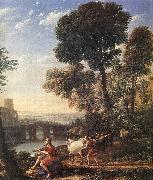 Claude Lorrain Landscape with Apollo Guarding the Herds of Admetus dsf oil on canvas